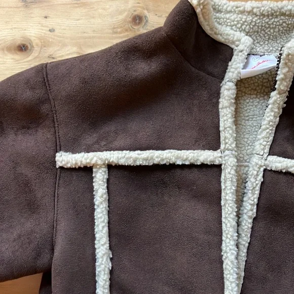 Hanna Andersson Size 130 (US 8) Shearling Jacket Brown